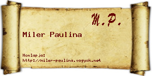 Miler Paulina névjegykártya
